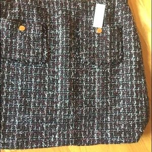 LOFT-Brand NWT Cranberry &Blk Tweed Skirt